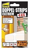 UHU 45450 Doppel-Strips Extrem, 4 kg, 26 mm x 31 mm, 16 Stück