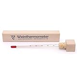 Lantelme Weinthermometer Holzbox Weinglas Wein Thermometer Analog Holz Glas Weintemperatur...