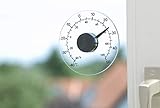 Romanowski Design Fensterthermometer Disc, Acryl/Edelstahl, Durchmesser 10cm, selbstkebend...