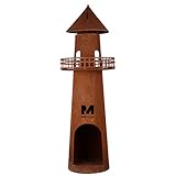 RM Design Gartenkamin Leuchtturm aus Edelrost als Feuerschale für den Garten 131 cm