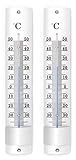 Lantelme Aluminum Thermometer 2 Stück Set Analog Innen Außen Garten Temperaturanzeiger -...