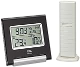 TFA Dostmann Spot Funk-Thermometer, 30.3030, Höchst-und Tiefwerte, Außentemperatur, Inne...