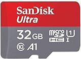 SanDisk Ultra 32GB microSDHC Speicherkarte + Adapter bis zu 98 MB/Sek., Class 10, U1, A1