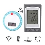 Delaman Pool Thermometer, schwimmendes drahtloses Digtal-Schwimmbad-Thermometer Water Spa ...