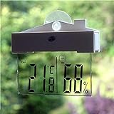 MezzenoDigital Transparente Fenster Display Thermometer Hydrometer Indoor Outdoor Temperat...