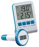 FreeTec Wasser Thermometer: Digitales Teich- und Poolthermometer mit LCD-Funk-Empfänger, ...