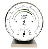 Fischer Wohnklima Hygrometer Thermometer mit Sockel 122.01HT-01, Ausführung:Edelstahlsock...