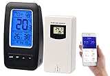 infactory Temperatur Datenlogger: Thermometer/Hygrometer-Datenlogger mit Außensensor & Ap...