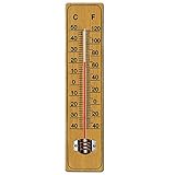 Innen- und Außen Thermometer aus Holz 22cm