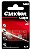 Camelion 12050203 Alkaline Knopfzellen ohne Quecksilber AG3/LR41/LR736/392/1,5 Volt, 2er-P...