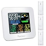 HOCOSY Wireless Wetterstation, 3 Kanäle Digital In & Outdoor Hygrometer Thermometer Mit 3...