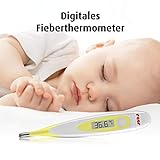 Reer 9844 Digitales Fieberthermometer mit flexibler Messspitze, gelb