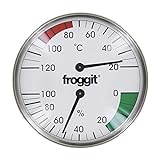Froggit Saunathermometer Edelstahl Temperatur Luftfeuchte