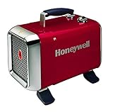 Honeywell HZ-510E Keramik-Heizlüfter in rot/Chrom, 1100/1800 Watt breiter Standfuß