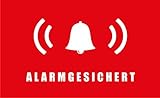 Safe2Home® 9er Set Aufkleber Alarmgesichert - Innenklebend 5x3 cm Rechteckig Alarm Sticke...