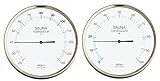 Fischer Sauna Thermometer + Hygrometer im Set, Edelstahl (160 mm)