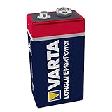 VARTA Longlife Max Power 9V Block 6LR61 Batterie, Alkaline E-Block Batterien ideal für Fe...