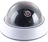 VisorTech Kamera Attrappe: Dome-Überwachungskamera-Attrappe mit durchsichtiger Kuppel und...
