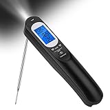 TURATA Taschenlampe Küchenthermometer Digital Wiederaufladbar Fleischthermometer Blitzsch...