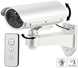 VisorTech Dummy Kamera: Überwachungskamera-Attrappe, Bewegungsmelder, Alarm-Funktion, 85 ...