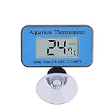 SupplyEU Digitales LCD-Thermometer für Aquarium, wasserdicht, mit Saugnapf, Temperaturber...