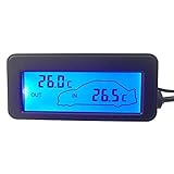 WATERFAIL DC12V Auto-Digital-Thermometer, LCD-Auto-Innen- / Außentemperaturanzeige Für L...