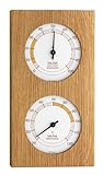 TFA Dostmann Analoges Sauna-Thermo-Hygrometer, mit Eichenrahmen, Temperatur, Luftfeuchtigk...