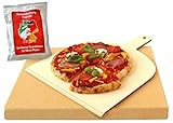 Vesuvo V38303 Pizzastein- / Brotbackbackstein Set für Backofen und Grill mit Pizzaschaufe...