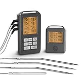 Burnhard Funk Grillthermometer, Digital Braten-Thermometer für Grill & Backofen, 4 Temper...