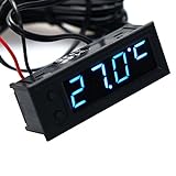 Xurgm 3 in 1 Auto Akku Monitor Voltmeter, Thermometer, Zeit, DC 12V Batterie Digital Voltm...
