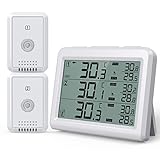 Brifit Kühlschrank Thermometer, Gefrierschrank Thermometer mit 2 Sensoren, Kühlschrankth...