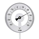 froggit XXL Gartenthermometer (bis zu 117cm hoch) Außenthermometer mit großer Temperatur...