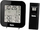 Hama 00136222 Funk Wetterstation EWS-200 (Funkuhr, Wecker, Thermometer, Mondphasenanzeige ...