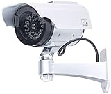 VisorTech Kamera Dummy: Überwachungskamera-Attrappe mit Signal-LED, Solar- und Akkubetrie...
