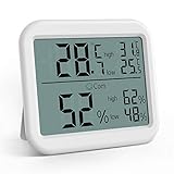 Brifit Thermometer Hygrometer Innen, Digitales Thermo-Hygrometer mit LCD-Display, Raumther...