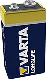 VARTA Longlife 9V Block 6LP3146 Batterie (Alkaline E-Block Batterien ideal für Feuermelde...