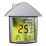 SELVA Digitales Fensterthermometer - Außergewöhnliches Wetterinstrument - Transparentes ...