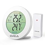 Oria Digital Thermometer, Innen Außen Thermometer Temperatur Monitor, Thermometer mit Au...