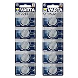 VARTA CR2032 Lithium Knopfzellen 3V Batterie in Original Blisterverpackung, 10er Pack