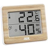 ADE Hygrometer digital aus Bambus/Kunststoff, 15x8x8 cm
