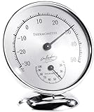 infactory Außenthermometer analog: Analoges Thermometer mit Hygrometer, 10 cm (Außenther...