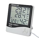 VADIV Digitales Thermo Hygrometer, HTC-2 Luftfeuchtigkeitmessen Thermometer Innen-/Außent...