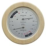 Sauna Thermometer und Hygrometer von Fischer im Holzgehäuse 155mm, Artikel 196TH-03, Made...