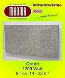 Magma Infrarotheizung 1200Watt (Granit grau-weiß) steckerfertig, OHNE Steckdosenregler