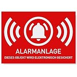 6 x Aufkleber Alarmgesichert (Klein - 5 x 3,5cm) - Schutz vor Einbruch in Auto und Wohnmob...