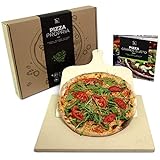 #benehacks® Pizza Propria Pizzastein 1,5cm für Backofen & Grill - 30 x 38 x 1,5 cm - Set...