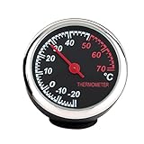 WINOMO Auto-Thermometer Edelstahl klein mit Zeiger für KFZ-Innenraum (schwarz)