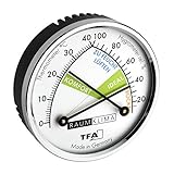 TFA Dostmann Analoges Thermo-Hygrometer mit Metallri, Kunststoff, Messing verchromt, Mehrf...