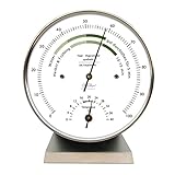 Wohnklima-Hygrometer von Fischer, Life-Serie, Edelstahlgehäuse 100mm mit Thermometer und ...
