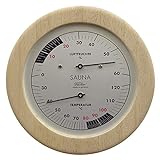 Fischer Sauna Thermohygrometer, Holz, Apachi Holz, 30 x 15,5 x 30 cm